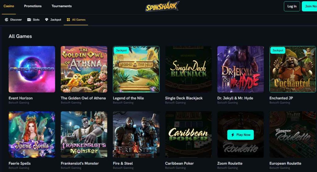spinshark casino review