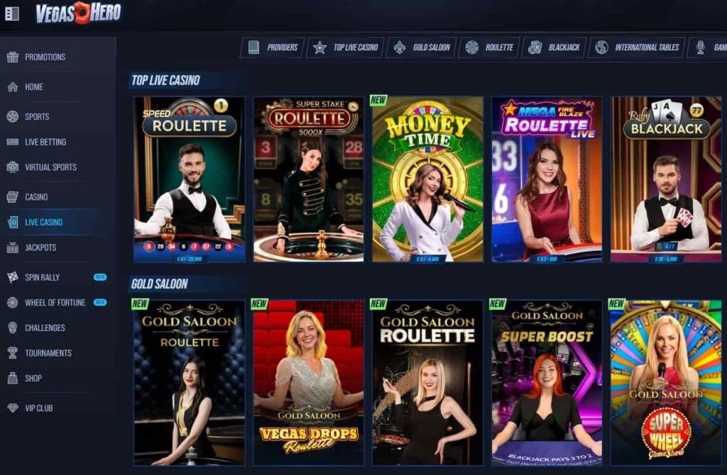 vegas hero live casino